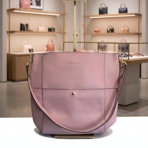 BOSTANTEN Pink Leather Shoulder Bag with Inner Pouch